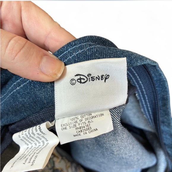 Vintage 90’s 100% Cotton Disney World Mickey and Friends Denim Backpack - Picture 7 of 8